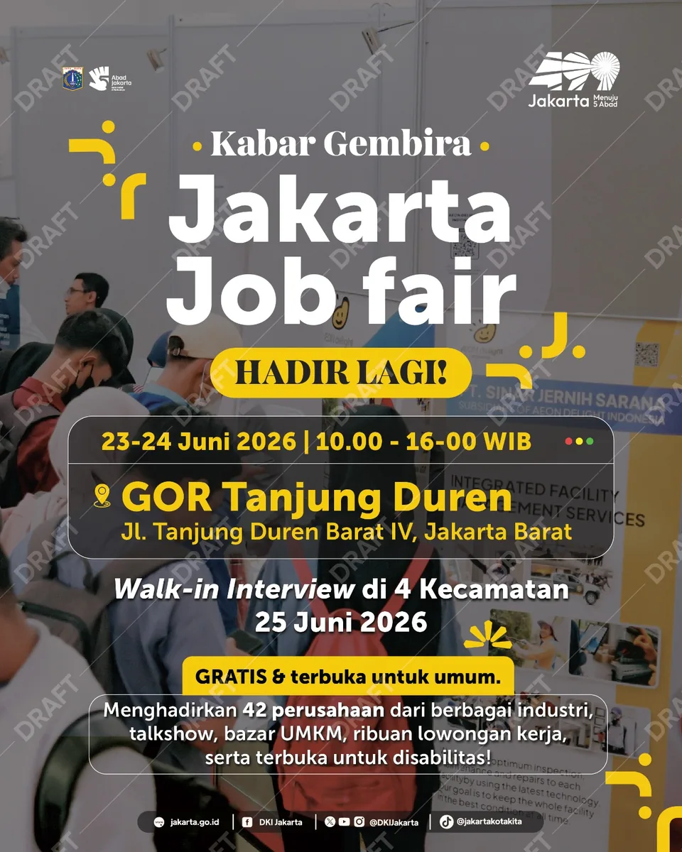 Job Fair Kabupaten Serdang Bedagai 2026 (Suku Dinas TKTE Wilayah Kabupaten Serdang Bedagai Barat) : 23-24 Juni 2026